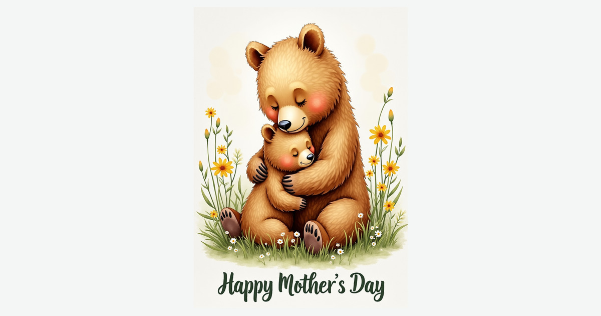 Tender Bear Mothers Day Card | Clever Studio Art