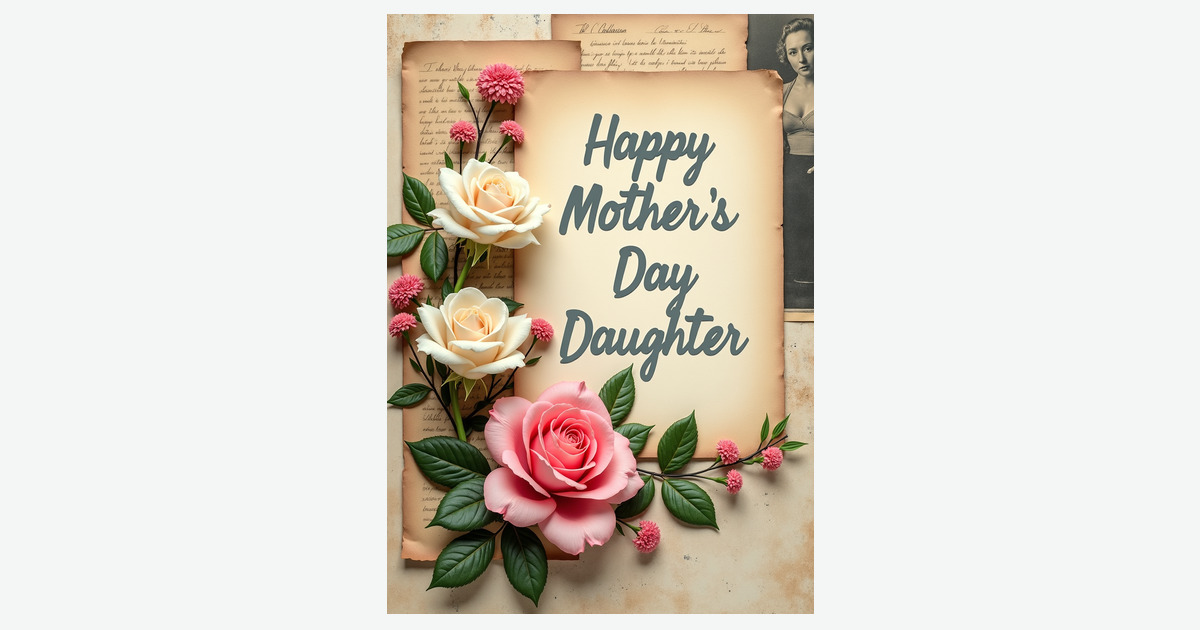 Vintage Daughter Mothers Day Card | Clever Studio Art