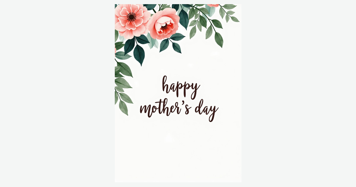 Watercolor Floral Mothers Day Card | Clever Studio Art