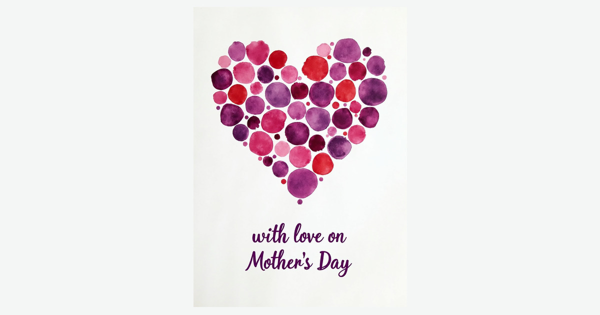 Watercolor Heart Mothers Day Card | Clever Studio Art