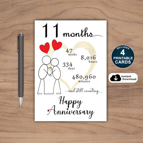 11 month Anniversary Card Printable