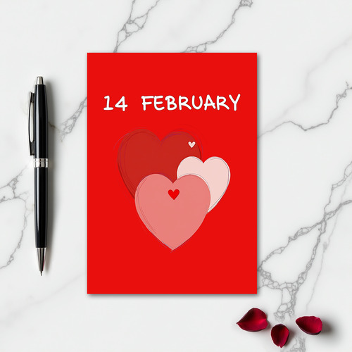 14 February Hearts Love Card