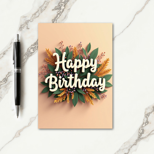 3D Botanical Birthday Card