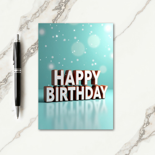 3D Bronze Birthday Card