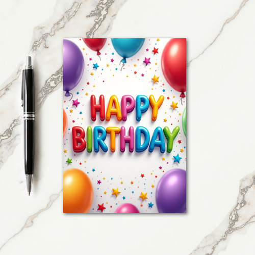 3D Colorful Birthday Card