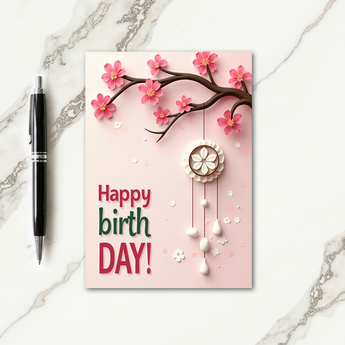 3D Elegant Flower Birthday Card