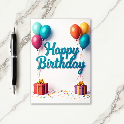 3D Gifts Birthday Card