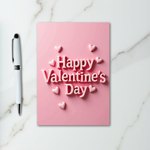 3D Happy Valentines Day Heart Card