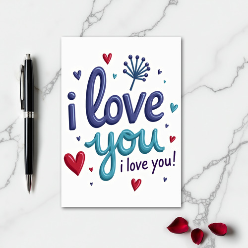 3D I Love You Hearts Card