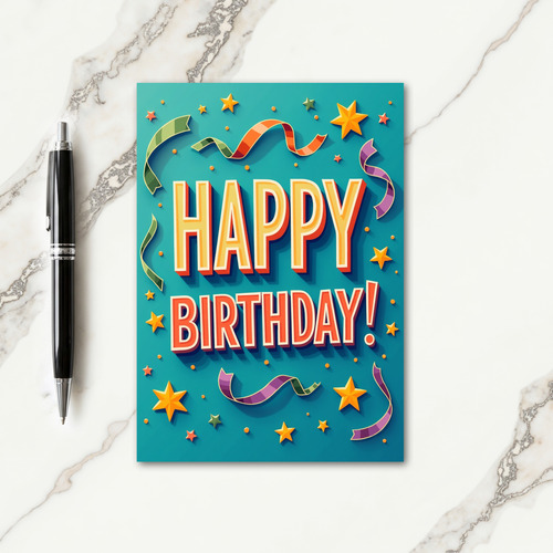 3D Typography Birthday Card
