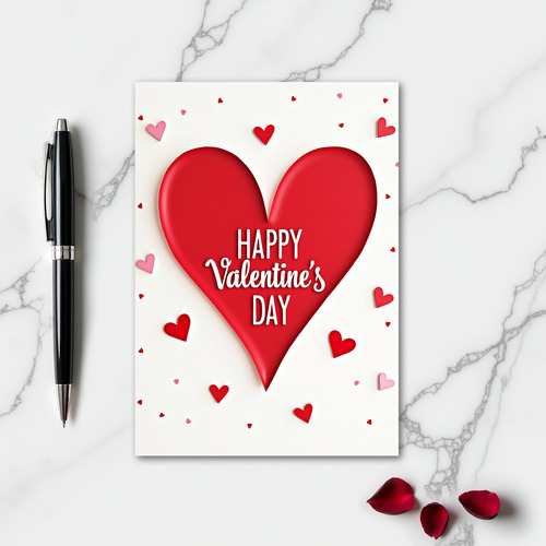 3D Valentines Day Heart Love Card