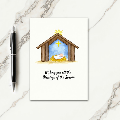 A Blessed New Baby Holiday Card
