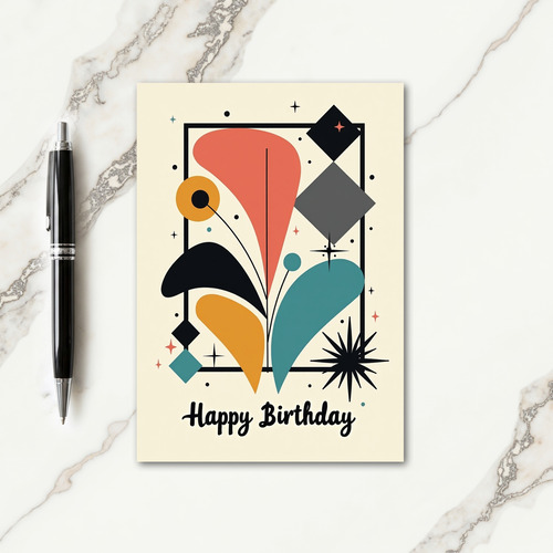 Abstract Birthday Burst Card