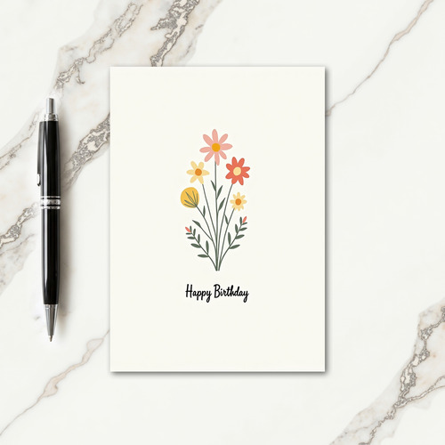 Abstract Bloom Birthday Card