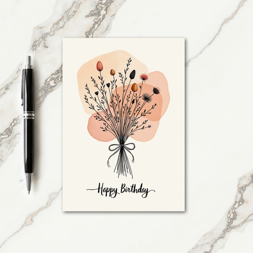 Abstract Blossom Birthday Card