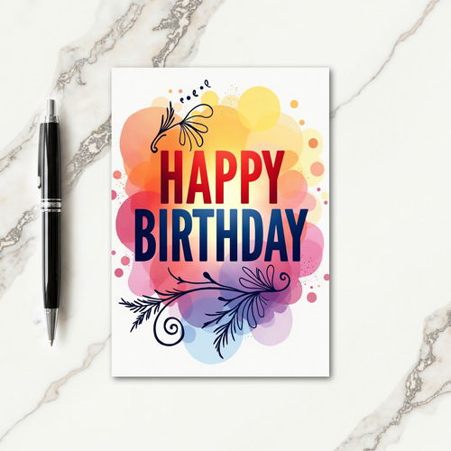 Abstract Bubble Birthday Card