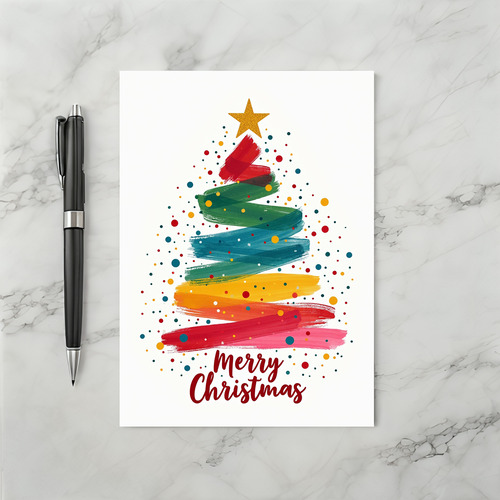 Abstract Christmas Tree Art Card