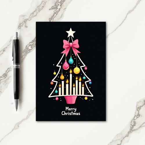 Abstract Evergreen Christmas Card