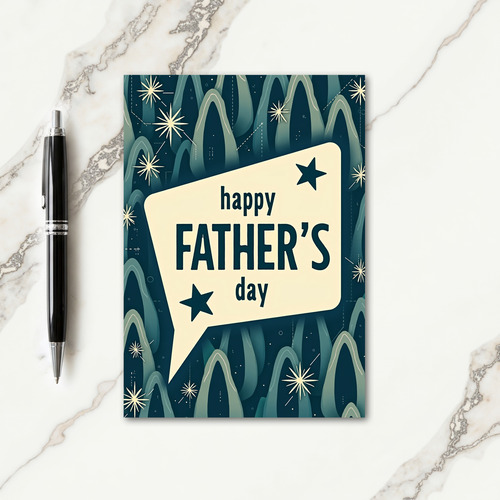 Abstract Fathers Day Star Card