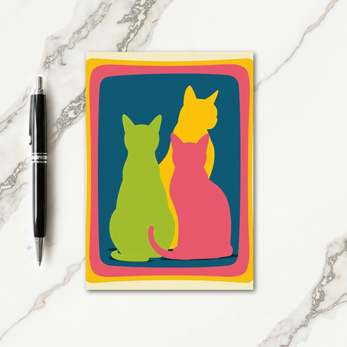 Abstract Feline Birthday Card