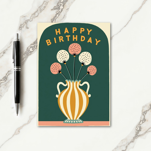 Abstract Floral Birthday Card
