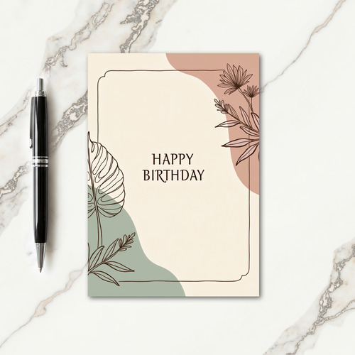 Abstract Green Birthday Card