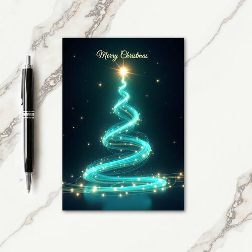 Abstract Light Christmas Card