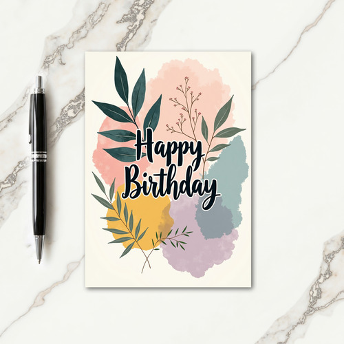 Abstract Painted Birthday Card