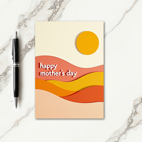 Abstract Peach Mothers Day Card