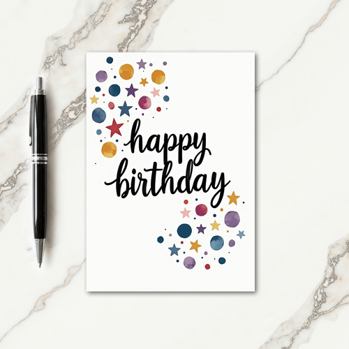 Abstract Star Birthday Card