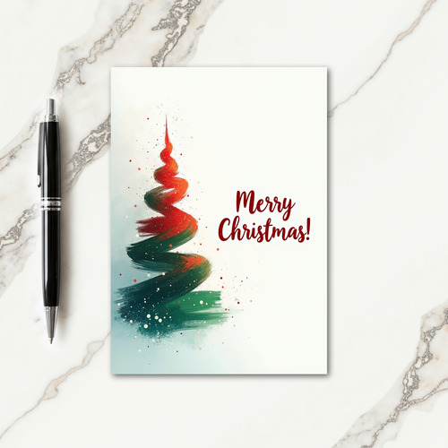 Abstract Swirl Holiday Card