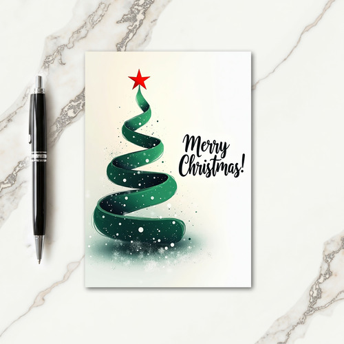 Abstract Tree Christmas Card