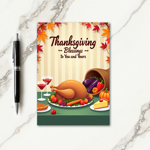 Abundant Thanksgiving Feast Card thumbnail