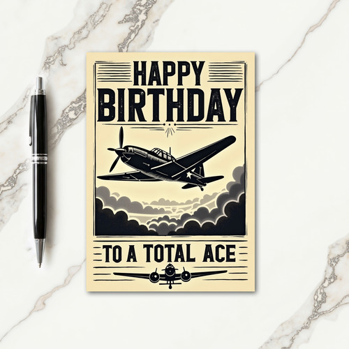 Aces Birthday Plane Card