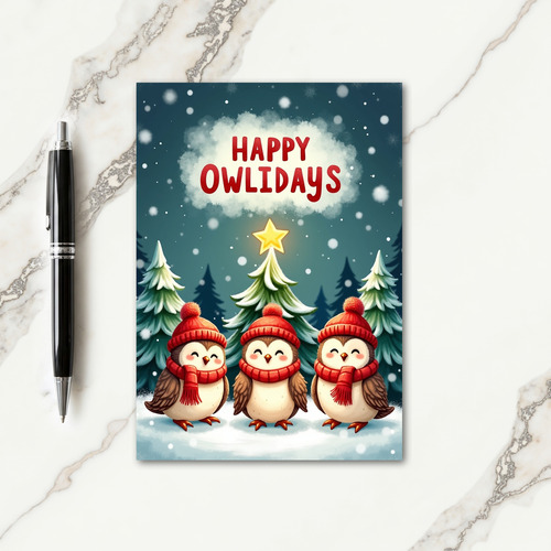 Adorable Birds Winter Art Card
