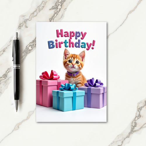 Adorable Birthday Kitten Gifts Card