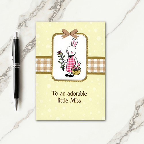 Adorable Bunny Little Miss Card