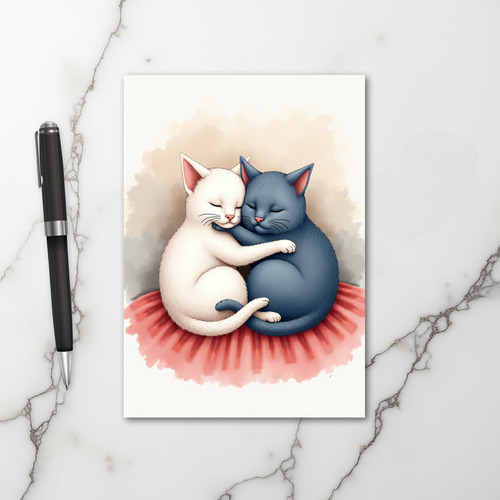 Adorable Cats Hugging Card