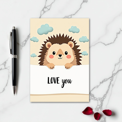 Adorable Hedgehog Loves You Card