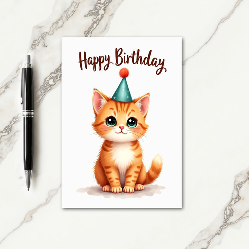 Adorable Orange Kitten Card