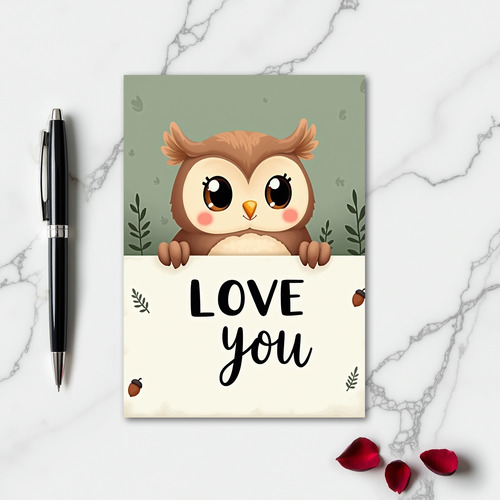 Adorable Owl Love You Greeting Card