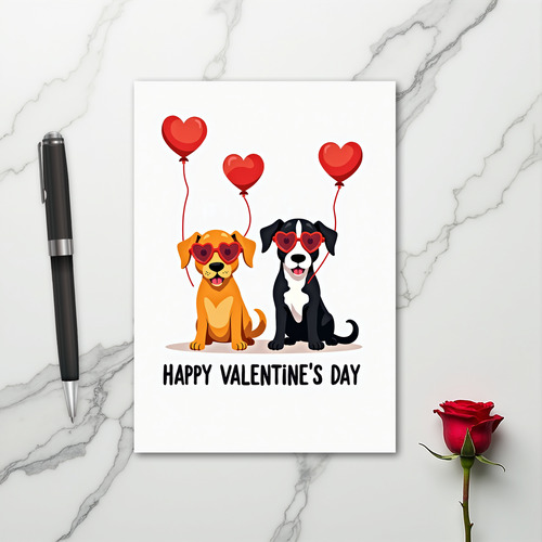 Adorable Puppy Valentines Day Card