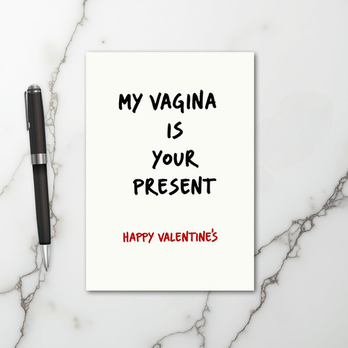 Adult Valentines Vagina Present Card