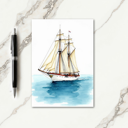 Adventure Birthday Sailing Ship Card