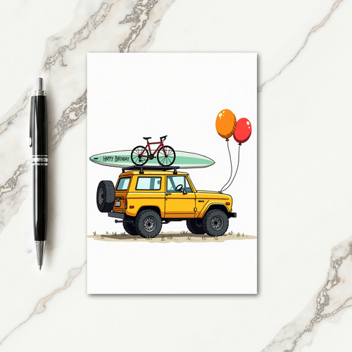 Adventure Birthday Vehicle Card