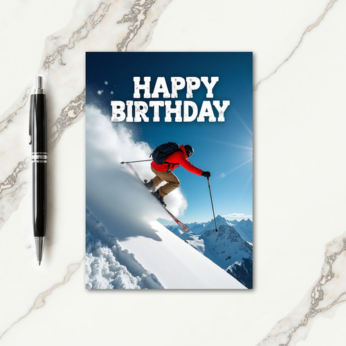 Adventure Ski Birthday Card