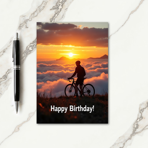 Adventure Sunset Bike Card