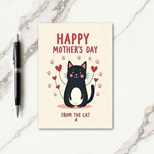 Affectionate Feline Mothers Day Card