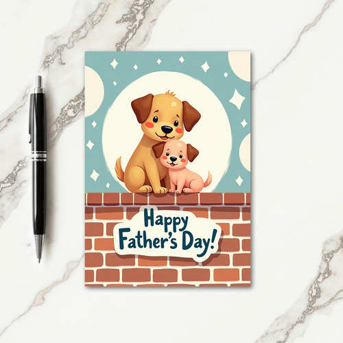 Affectionate Pups Fathers Day Card