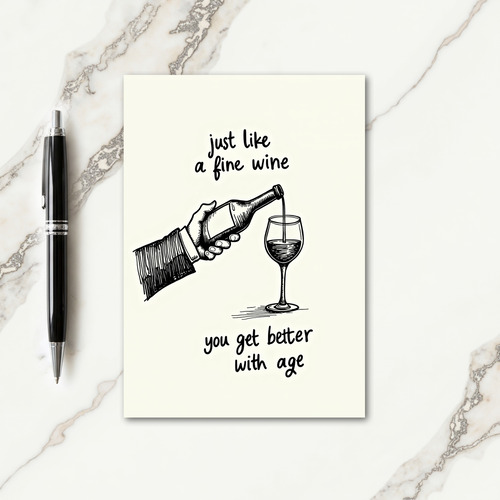 Aged Birthday Sketch Card